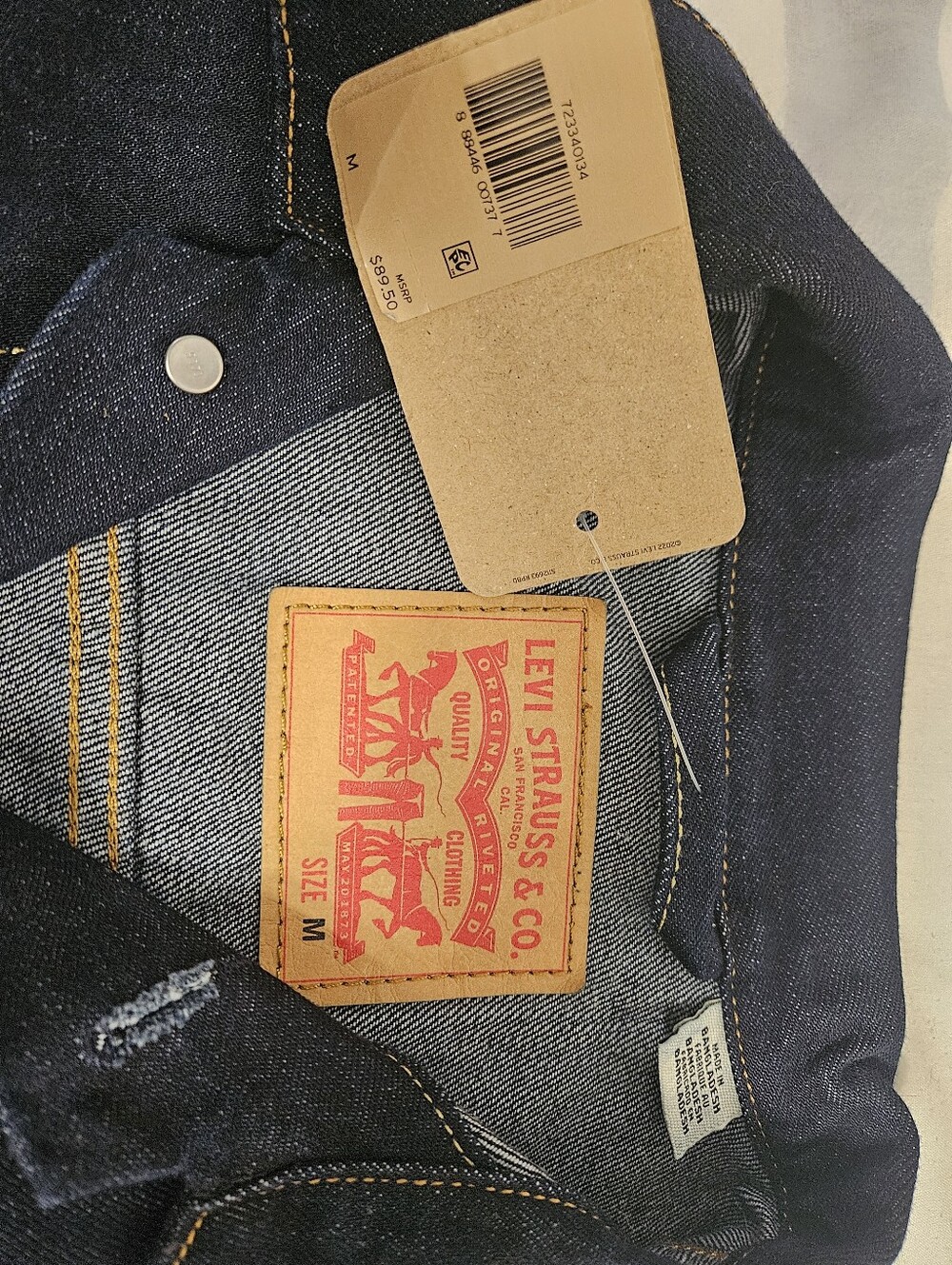 Levi's Men's Dark Blue Denim Trucker Jacket - Picture 4 of 4